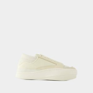 Baskets | Sneakers Lux Bball Low – Y-3 – Cuir – Blanc Beige – Cream White/Off White/Wonder White |  Femme