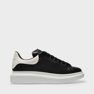 Baskets | Sneakers Oversized En Cuir Noir Black – Black/White | Alexander McQueen Femme/Homme