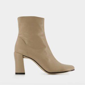 Bottines | Bottines Vlada – By Far – Cuir – Taupe Beige – Taupe |  Femme