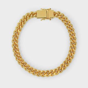Bracelets | Bracelet Rounded Curb En Argent Doré Doré – 925 Sterling Silver / 9K Gold | Tom Wood Femme