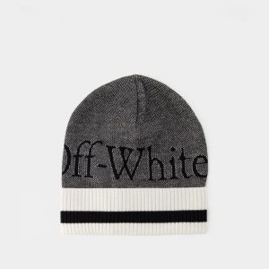 Chapeaux | Bonnet Logo Pixel – Off White – Laine – Noir/Blanc Blanc – White |  Femme