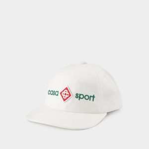 Chapeaux | Casquette Brodée Casa Sport Logo – Casablanca – Coton – Blanc Blanc – Casa Sport Logo |  Femme