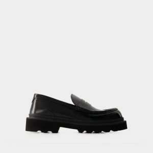 Chaussures plates | Mocassins Penny-Slot – Dolce&Gabbana – Cuir – Noir Noir – Nero | Dolce&Gabbana Homme