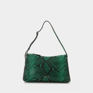Sacs épaule | Sac Prism En Cuir Embossé Serpent Vert Vert – Snake Green | Manu Atelier Femme